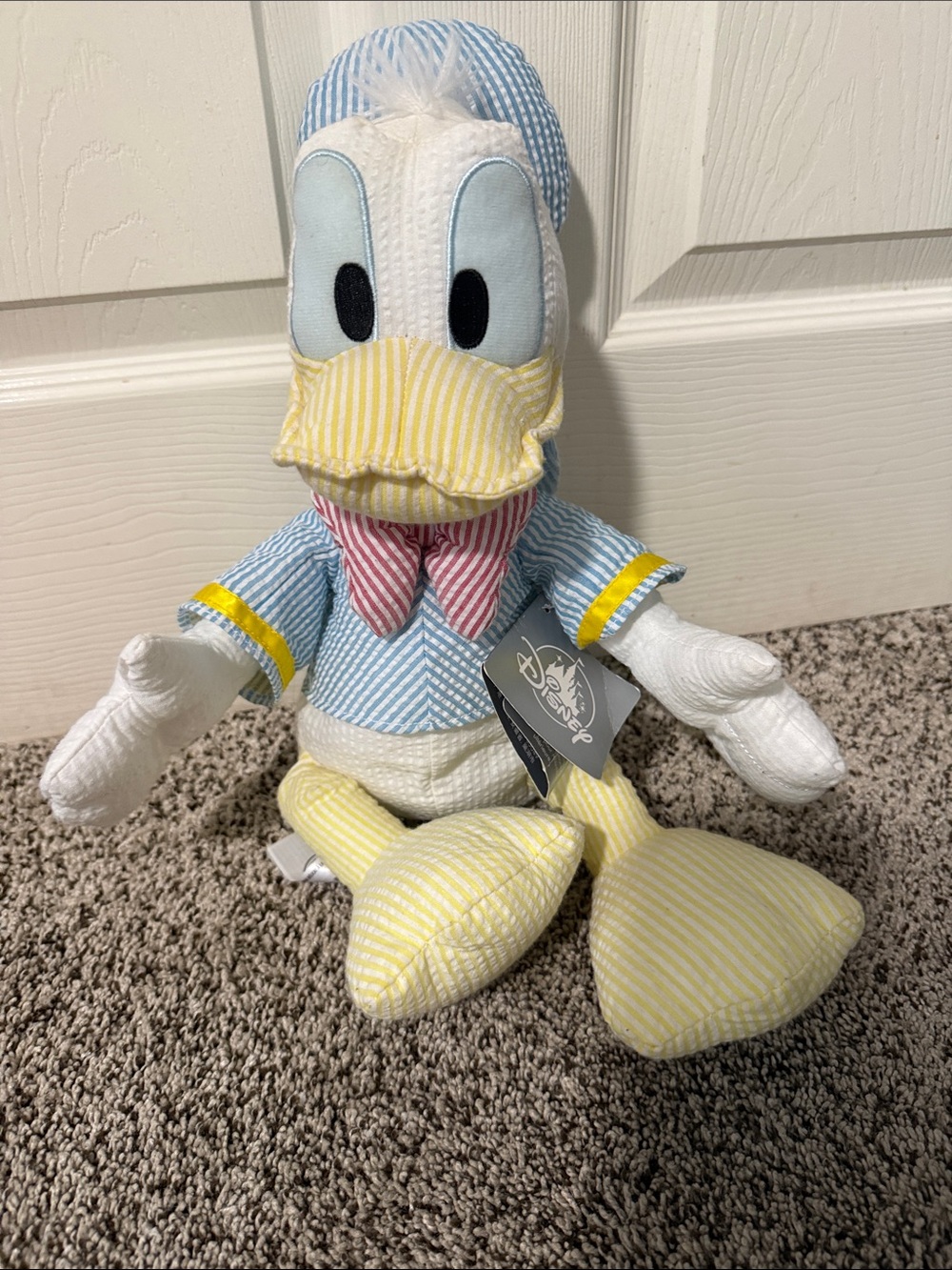 Disney Donald Duck Plush Seersucker Stuffed Animal Toy